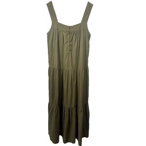 FAHERTY Women's Marina Tiered Sleeveless Maxi Dress Green Size Medium